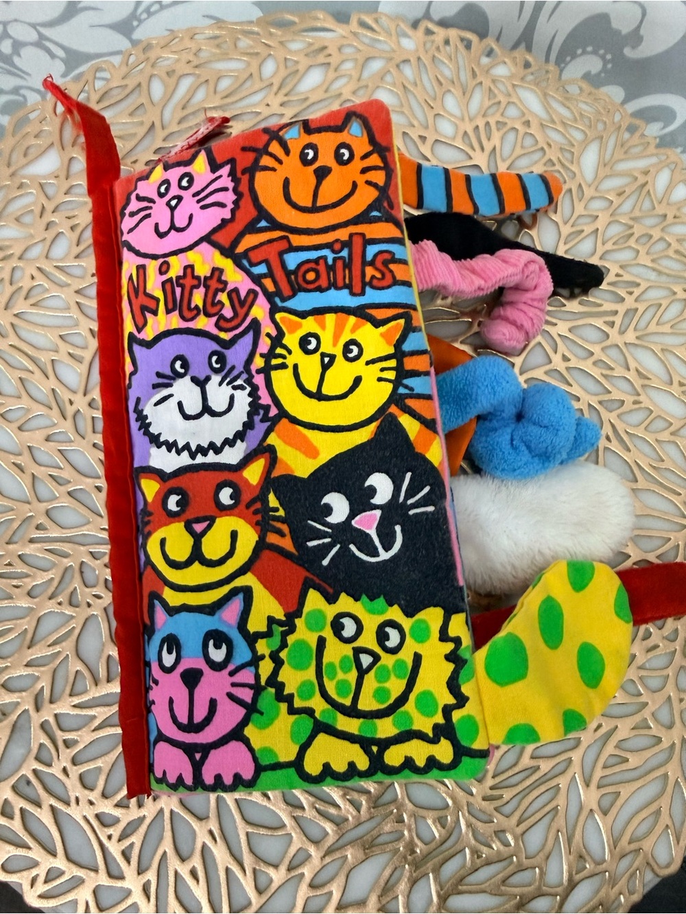 💫4/$25 •  Jellycat Kitty Tails Soft Crinkle Book